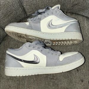 Jordan Women’s  Nike Low Top Sneakers in Gray and White